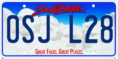 SD license plate 0SJL28