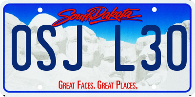 SD license plate 0SJL30