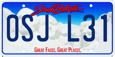 SD license plate 0SJL31