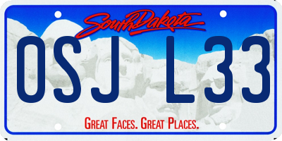 SD license plate 0SJL33