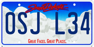 SD license plate 0SJL34