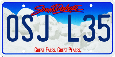 SD license plate 0SJL35