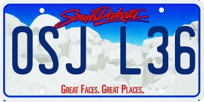 SD license plate 0SJL36