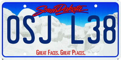 SD license plate 0SJL38