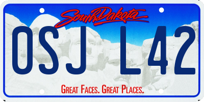 SD license plate 0SJL42
