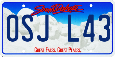 SD license plate 0SJL43