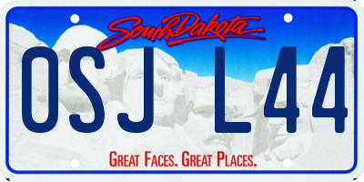 SD license plate 0SJL44