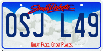 SD license plate 0SJL49
