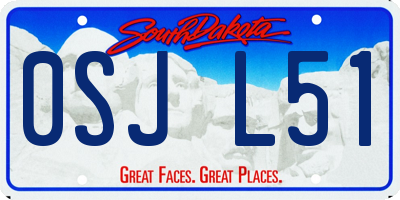 SD license plate 0SJL51