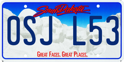 SD license plate 0SJL53