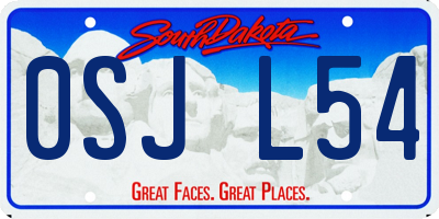 SD license plate 0SJL54