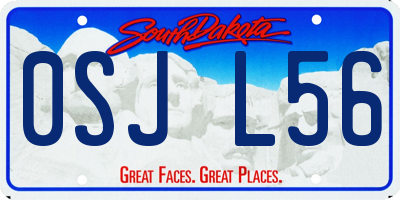 SD license plate 0SJL56