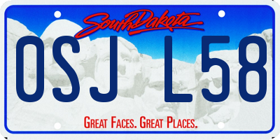 SD license plate 0SJL58