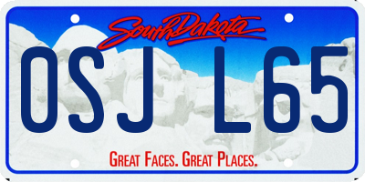 SD license plate 0SJL65