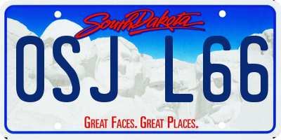 SD license plate 0SJL66