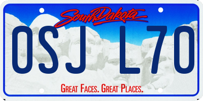 SD license plate 0SJL70