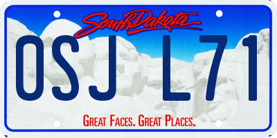 SD license plate 0SJL71