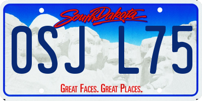 SD license plate 0SJL75