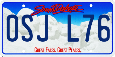 SD license plate 0SJL76