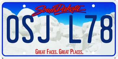 SD license plate 0SJL78