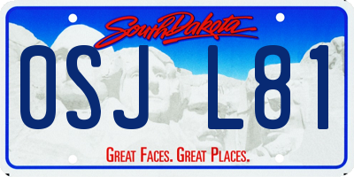 SD license plate 0SJL81
