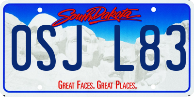 SD license plate 0SJL83