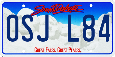 SD license plate 0SJL84