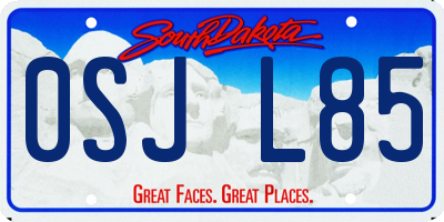 SD license plate 0SJL85