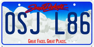 SD license plate 0SJL86
