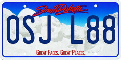 SD license plate 0SJL88