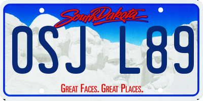 SD license plate 0SJL89