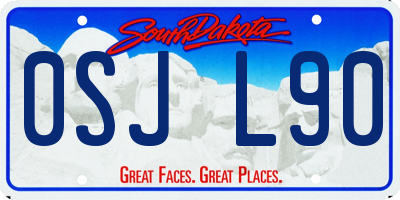 SD license plate 0SJL90