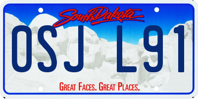 SD license plate 0SJL91
