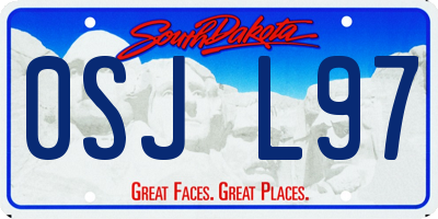 SD license plate 0SJL97