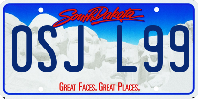 SD license plate 0SJL99