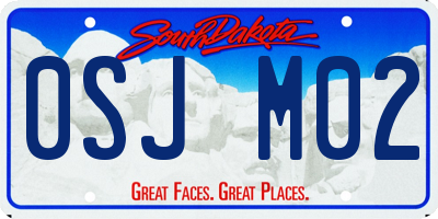 SD license plate 0SJM02