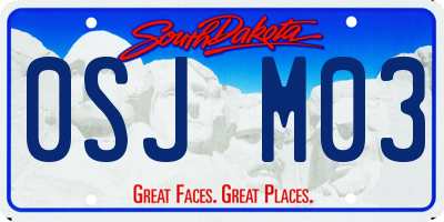 SD license plate 0SJM03