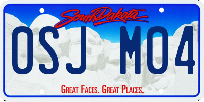 SD license plate 0SJM04