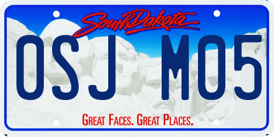 SD license plate 0SJM05