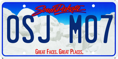 SD license plate 0SJM07