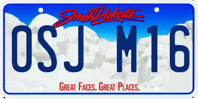 SD license plate 0SJM16