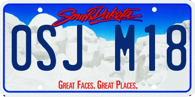 SD license plate 0SJM18