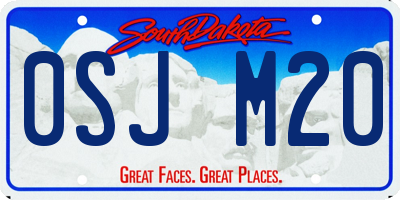 SD license plate 0SJM20