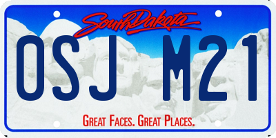 SD license plate 0SJM21