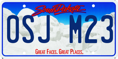 SD license plate 0SJM23