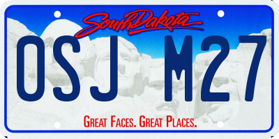 SD license plate 0SJM27