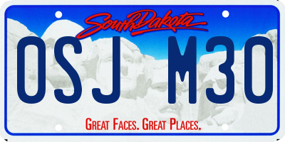 SD license plate 0SJM30