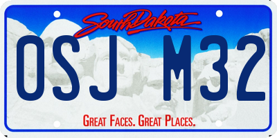 SD license plate 0SJM32