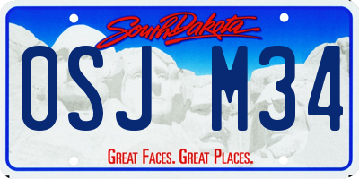 SD license plate 0SJM34