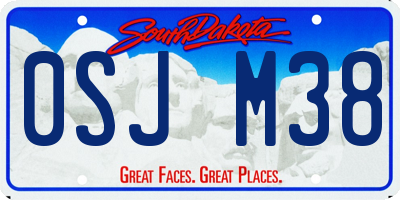 SD license plate 0SJM38